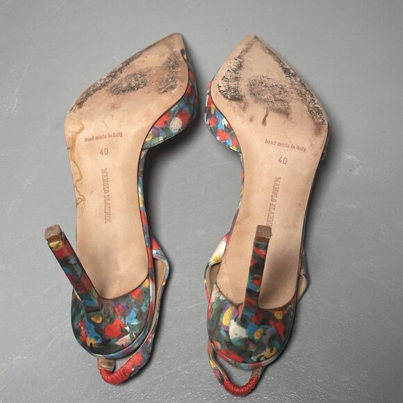 Manolo Blahnik Carolyne Slingback Pumps Womens - Picture 6 of 9